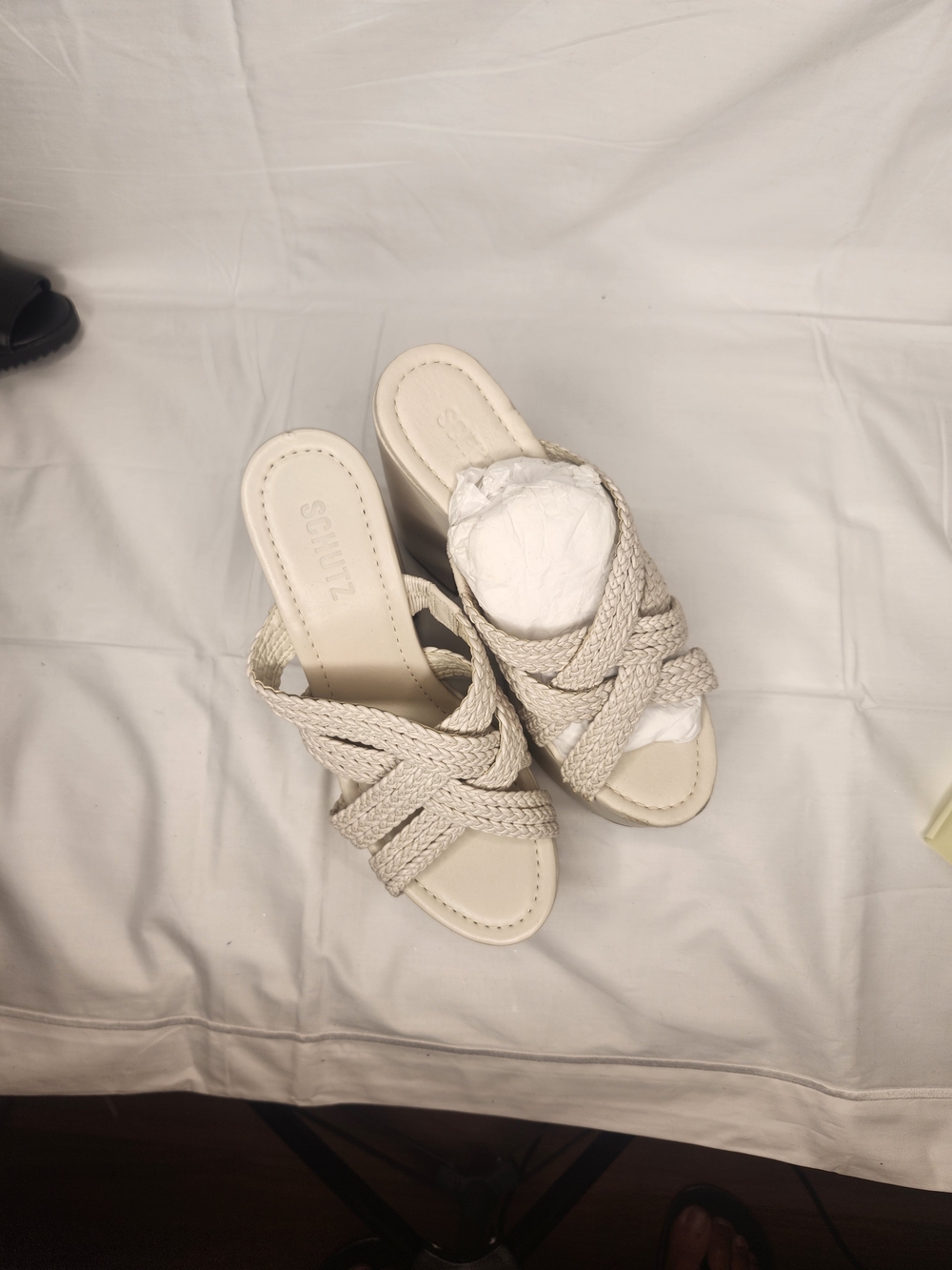 SCHUTZ Braided Slide Mules in Cream